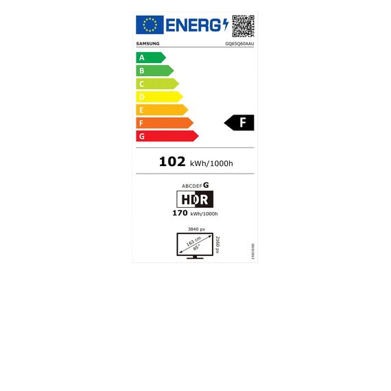 Samsung QLED 4K Q60A TV 65 Zoll (GQ65Q60AAUXZG), Quantum HDR, Quantum Prozessor Lite 4K, 100% Farbvolumen [2021]