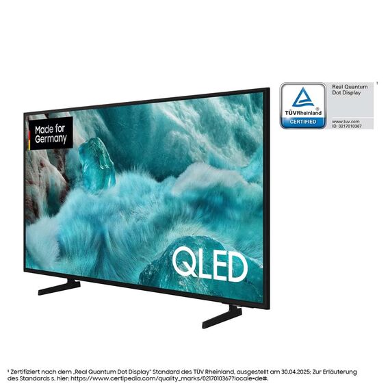 Samsung QLED 4K Q7FA 55 Zoll (138 cm) UHD Fernseher, Q4 AI Prozessor, Quantum Dot für Reale Farben, 4K Upscaling, Gaming Hub, Knox Security, Kostenlose Inhalte, Samsung Vision AI Smart TV