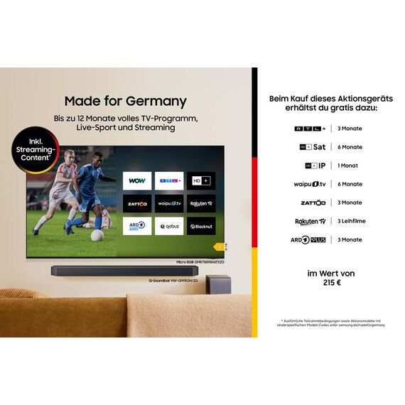 Samsung QLED 4K Q7FA 55 Zoll (138 cm) UHD Fernseher, Q4 AI Prozessor, Quantum Dot für Reale Farben, 4K Upscaling, Gaming Hub, Knox Security, Kostenlose Inhalte, Samsung Vision AI Smart TV