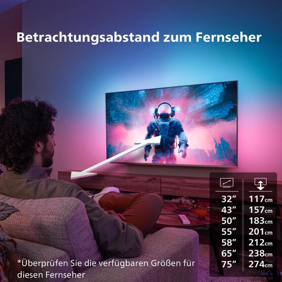 Philips Ambilight TV | 55PUS8808/12 | 139 cm (55 Zoll) 4K UHD LED Fernseher | 120 Hz | HDR | Dolby Vision | Google TV | VRR | WiFi | Bluetooth | DTS:X | Sprachsteuerung | Anthrazitfarbener Rahmen