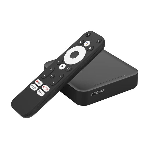 STRONG Leap-S3 4K UHD Google TV-Streamingbox Mit Ethernet-Port, 2GB RAM + 16GB Speicher, Integriertem Chromecast, WiFi, Google-Sprachsteuerung, HDR10+, Dolby Atmos & Dolby Vision
