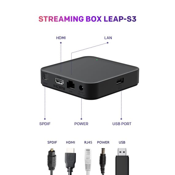 STRONG Leap-S3 4K UHD Google TV-Streamingbox Mit Ethernet-Port, 2GB RAM + 16GB Speicher, Integriertem Chromecast, WiFi, Google-Sprachsteuerung, HDR10+, Dolby Atmos & Dolby Vision