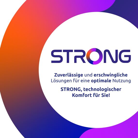 STRONG SRT420 4K Streaming Box Android TV Mit Ethernet-Port, DVB-T2, 2GB RAM + 8GB Speicher, Integriertem Chromecast, WiFi, Google Sprachassistent, HDR10+