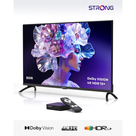 STRONG Leap-S3 4K UHD Google TV-Streamingbox Mit Ethernet-Port, 2GB RAM + 16GB Speicher, Integriertem Chromecast, WiFi, Google-Sprachsteuerung, HDR10+, Dolby Atmos & Dolby Vision