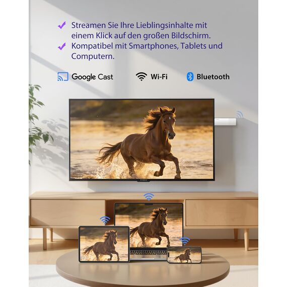 STRONG LEAP-AIR 4K UHD TV Stick, Android 11, WiFi, Google Voice Assistant, HDR10+, Dolby Atmos, Netflix, Prime Video, YouTube, Disney+ (White)