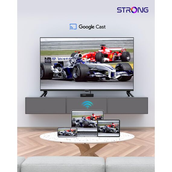 STRONG Leap-S3 4K UHD Google TV-Streamingbox Mit Ethernet-Port, 2GB RAM + 16GB Speicher, Integriertem Chromecast, WiFi, Google-Sprachsteuerung, HDR10+, Dolby Atmos & Dolby Vision