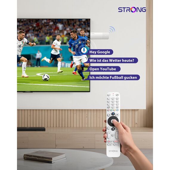 STRONG LEAP-AIR 4K UHD TV Stick, Android 11, WiFi, Google Voice Assistant, HDR10+, Dolby Atmos, Netflix, Prime Video, YouTube, Disney+ (White)