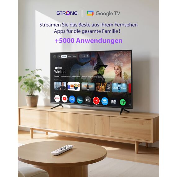 STRONG LEAP-AIR 4K UHD TV Stick, Android 11, WiFi, Google Voice Assistant, HDR10+, Dolby Atmos, Netflix, Prime Video, YouTube, Disney+ (White)