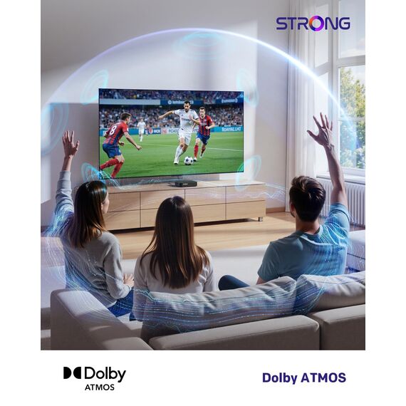 STRONG Leap-S3 4K UHD Google TV-Streamingbox Mit Ethernet-Port, 2GB RAM + 16GB Speicher, Integriertem Chromecast, WiFi, Google-Sprachsteuerung, HDR10+, Dolby Atmos & Dolby Vision