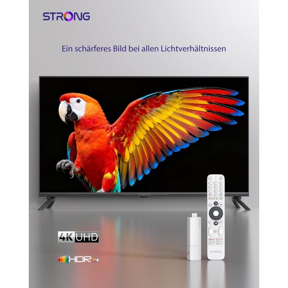STRONG LEAP-AIR 4K UHD TV Stick, Android 11, WiFi, Google Voice Assistant, HDR10+, Dolby Atmos, Netflix, Prime Video, YouTube, Disney+ (White)
