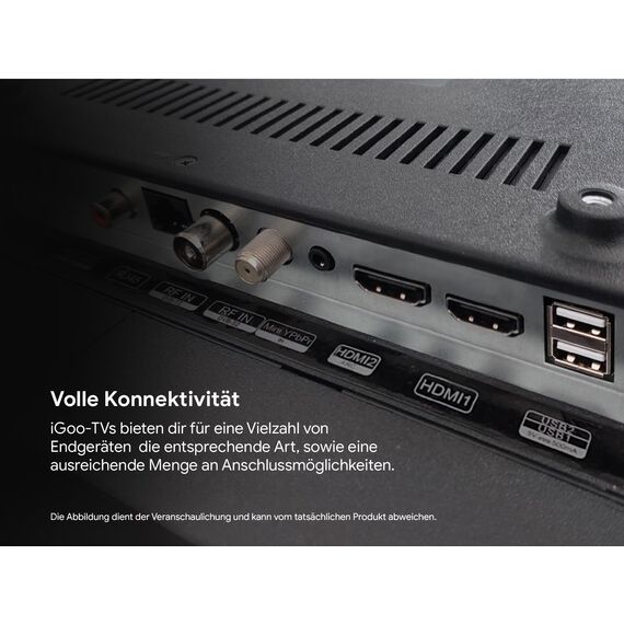DYON iGoo-TV 55U-2 – 55 Zoll (139 cm) 4K Ultra-HD Smart TV mit Google TV, HDR10, Triple Tuner (DVB-S2/C/T2), WLAN, Bluetooth, Google Assistant, Netflix, Prime Video, [Modell 2025]