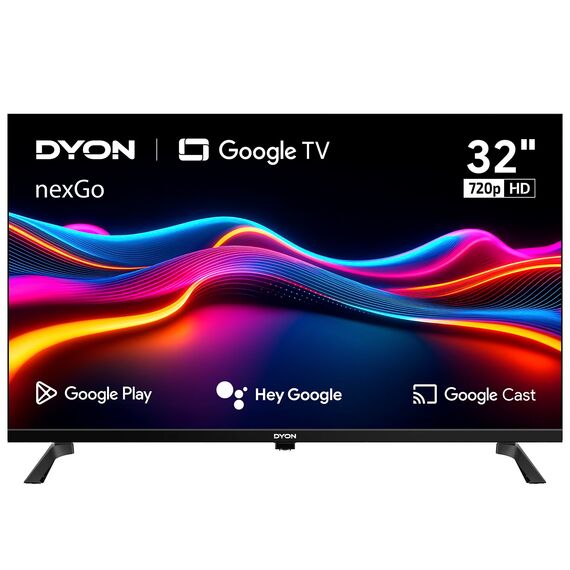 DYON nexGo 32H Smart TV – 32 Zoll (80 cm) HD Google TV mit Sprachsteuerung, Google Assistant, Play Store, Chromecast, Triple Tuner, Netflix, Prime Video, YouTube [Modell 2025]