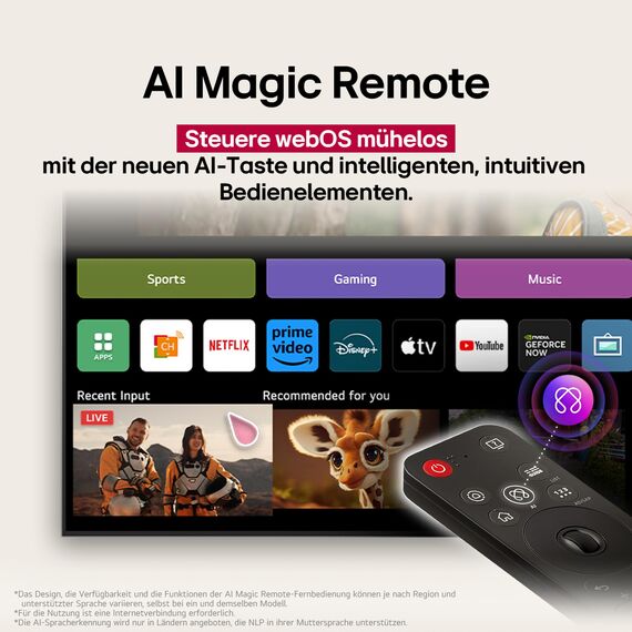 LG 43QNED86A6C TV 43 Zoll (109 cm) 4K QNED evo AI TV (α7 Gen8 4K AI Prozessor, webOS 25, 60Hz) [Modelljahr 2025]