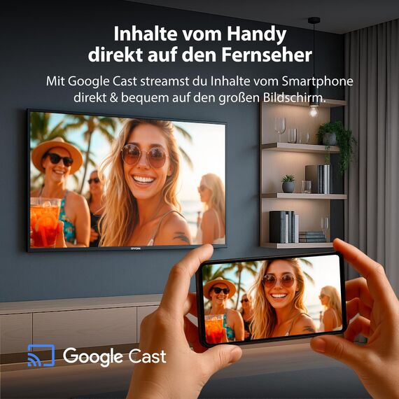 DYON nexGo 24H Smart TV – 24 Zoll (60 cm) HD Google TV mit Sprachsteuerung, Google Assistant, Play Store, Chromecast, Triple Tuner, Netflix, Prime Video & YouTube [Modell 2025]
