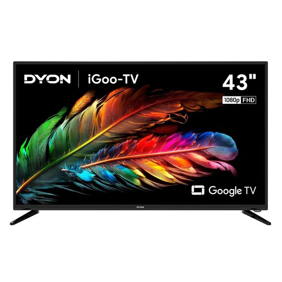DYON iGoo-TV 43F – 43 Zoll (108 cm) Full HD Smart LED Fernseher mit Google TV, HD Triple Tuner, Sprachsteuerung, Netflix, Prime Video, YouTube, DAZN, Disney+