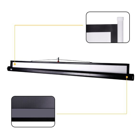CCLIFE Beamer Leinwand mit Stativ Inklusiv Montagematerial 85/99 / 114 Zoll Projektionsleinwand Rolloleinwand heimkino Mobile