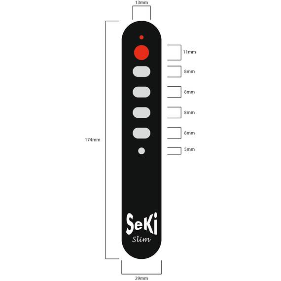 SeKi Slim blau lernfähige Universal-Fernbedienung mit großen Tasten - für Senioren + Kinder
