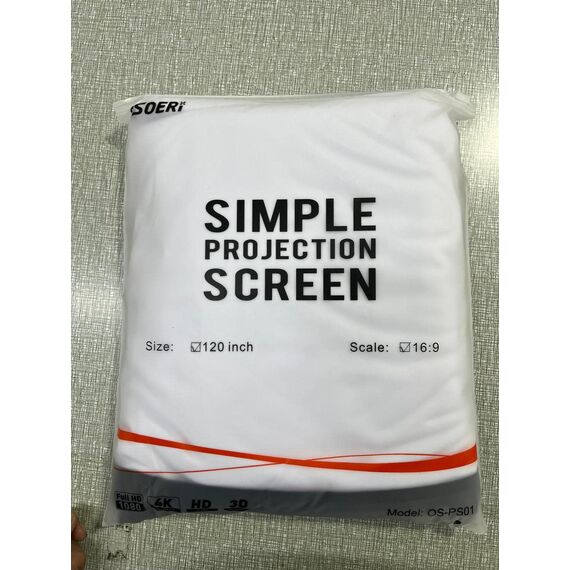 Osoeri Leinwand Beamer 120 Zoll, 16:9 HD Faltbarer Beamer Leinwand, Anti-Falten Doppelseitige Projector Screen 265x149cm, Tragbarer Projektor Leinwände für Zuhause, Schule, Treffen