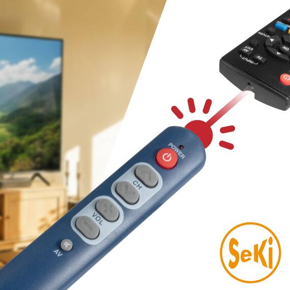SeKi Slim blau lernfähige Universal-Fernbedienung mit großen Tasten - für Senioren + Kinder