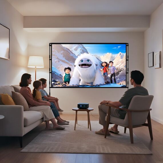 TOWOND Projektorleinwand mit Ständer, 84 Zoll Projektorleinwand für Außen, Tragbare Innenprojektionsleinwand 16:9 4K Hinterhofleinwand mit Tragetasche für