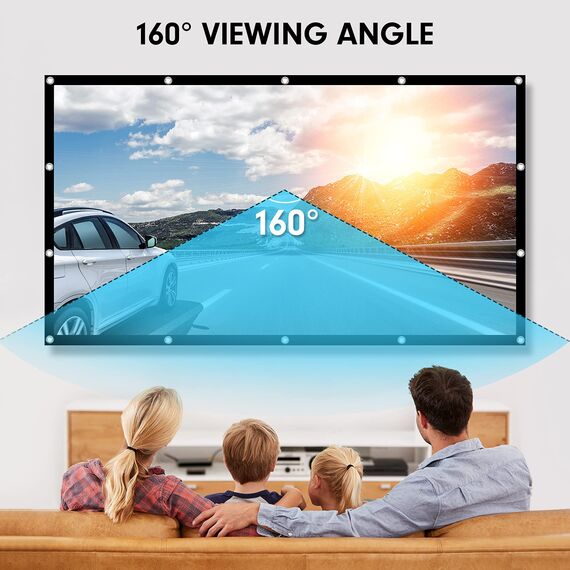 Osoeri Leinwand Beamer 120 Zoll, 16:9 HD Faltbarer Beamer Leinwand, Anti-Falten Doppelseitige Projector Screen 265x149cm, Tragbarer Projektor Leinwände für Zuhause, Schule, Treffen