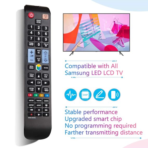 Universal für Samsung Fernseher Fernbedienung,Geeignet für Samsung Fernbedienung Smart TV Original,Mit Beleuchteten Tasten