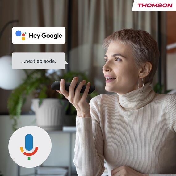 THOMSON Streaming Box Plus 270, Google TV, 4K UHD, Sprachsteuerung, Voice Control, Google Cast, Netflix, Disney Plus, Wi Fi, Mehrfachstecker Netzteil, 3 GB RAM, 32 GB Speicher
