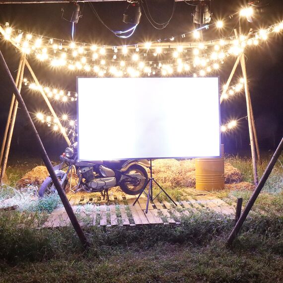 CCLIFE Klappbar Beamer Leinwand mit Stativ Inklusiv Montagematerial 80/90 / 100 Zoll Projektionsleinwand Rolloleinwand heimkino Mobile