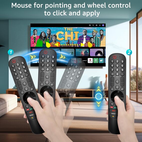 Für LG-Smart-TV-Fernbedienung, Magic Remote Universal für LG NanoCell QNED OLED QLED UHD TV, Kompatibel mit MR21 MR22 MR23 MR24 AKB76037605 AKB76040301