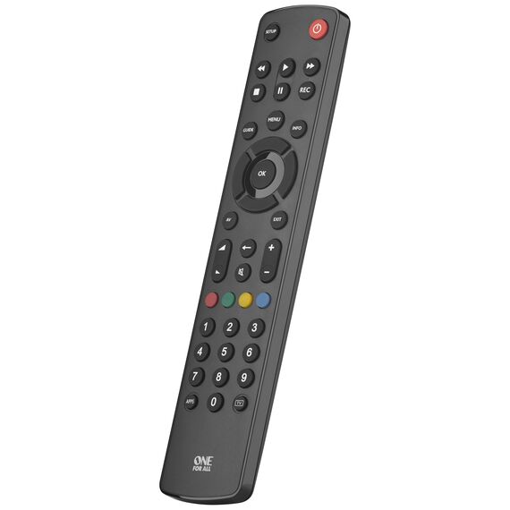 One for All for All Contour TV Universal Fernbedienung TV - Steuerung von TV/Smart TV - Funktioniert garantiert mit Allen Herstellermarken – URC1210, Schwarz