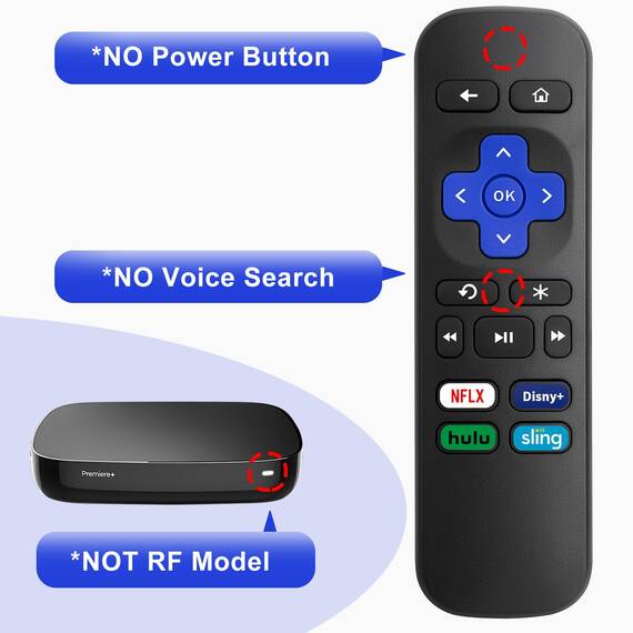 RC280 RC282 Ersatz für TCL-Roku-TV-Fernbedienung, für TCL Smart 4K LED TV Mit Tasten für Netflix, Disney, Hulu und Roku Channel