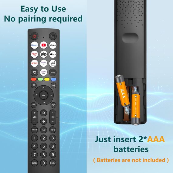 für Hisense-Fernbedienung, Universal Ersatz für Alle Hisense Smart TV Fernbedienung Original, mit 10 Schnelltasten