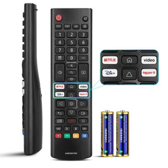 für LG-Fernseher-Fernbedienung, UniversalFernbedienung für LG Smart TV Original, Mit Akkus
