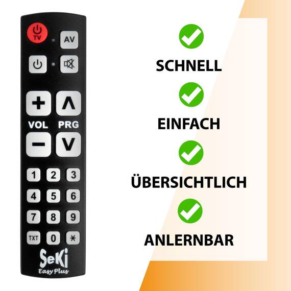 SeKi Easy Plus lernfähige Universal-Fernbedienung schwarz