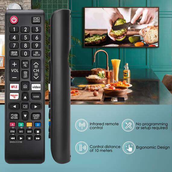 Fernseher Fernbedienung für Samsung Smart TV (2 Stück) - Universal für Samsung OLED/4K UHD/LED/LCD TVs
