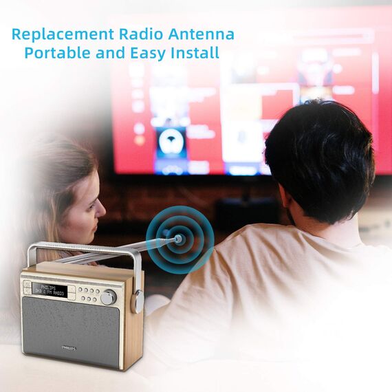 moinkerin 2 Stücke Radio Antennen Teleskopantenne Edelstahl AM FM Radio Universelle-Antenne, TV Fernbedienung Remote (51cm-2 Stücke)