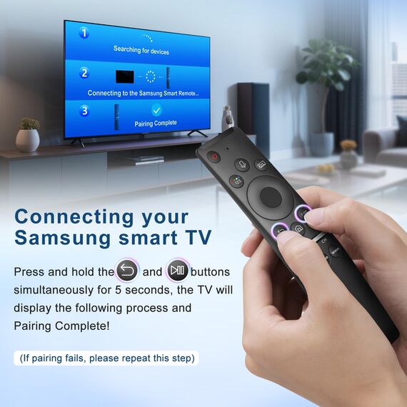 Sprach Fernbedienung für Samsung Fernseher, Geeignet für Alle Original Samsung Smart TV mit Sprachfunktion