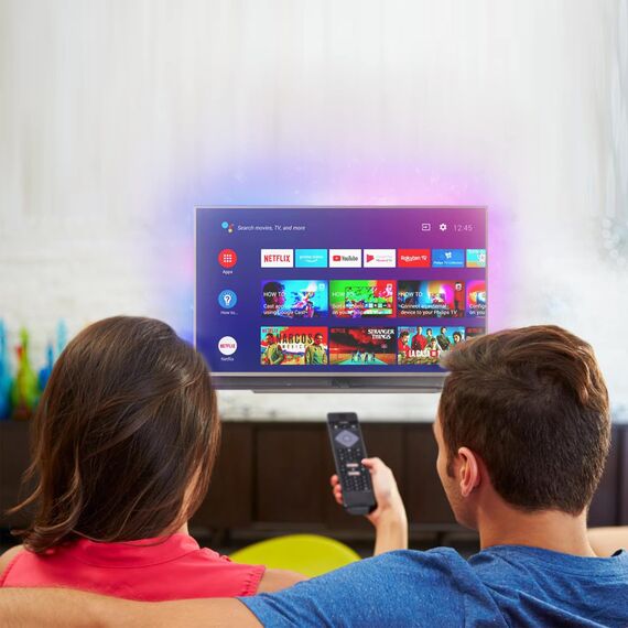 FOXRMT Ersatz Fernbedienung Philips Fernseher für alle Philips Ambilight 4K Smart TV – Vorprogrammierte BRC0884301/01 Universal Phi-Lips Ambilight Fernbedienung