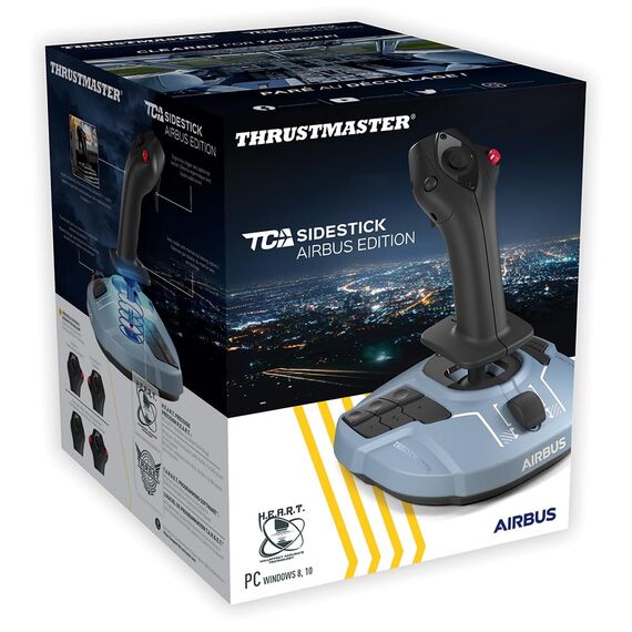 Thrustmaster TCA Sidestick Airbus Edition: Offiziell lizenzierter Flugsimulator-Joystick für Windows – H.E.A.R.T-Präzisionssensoren – Austauschbare Tastenköpfe & integrierter Schubhebel