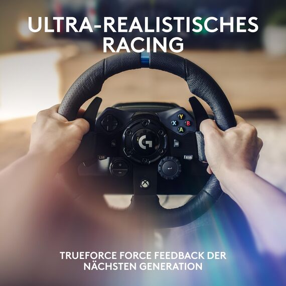 Logitech G G923 Trueforce Gaming Racing Steering Wheel with Pedals + A10 Gaming Headset Gen 2 Wired Headset for Xbox Series X|S, Xbox One, PC - Black
