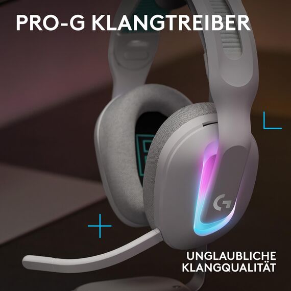 Logitech G522 Lightspeed kabelloses Gaming-Headset und G515 Lightspeed TKL kabellose Gaming-Tastatur, Premium-Headset und -Tastatur mit Bluetooth und Kabelverbindung, PC (QWERTZ) - Wieß