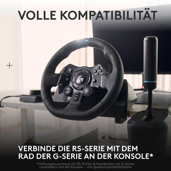 Logitech G G920 Rennlenkrad und Bodenpedale für Xbox Series XS, Xbox One, PC, Mac + Racing Adapter für PRO Racing Wheel, Pedale, Driving Force Shifter, RS Shifter & Handbrake - Schwarz