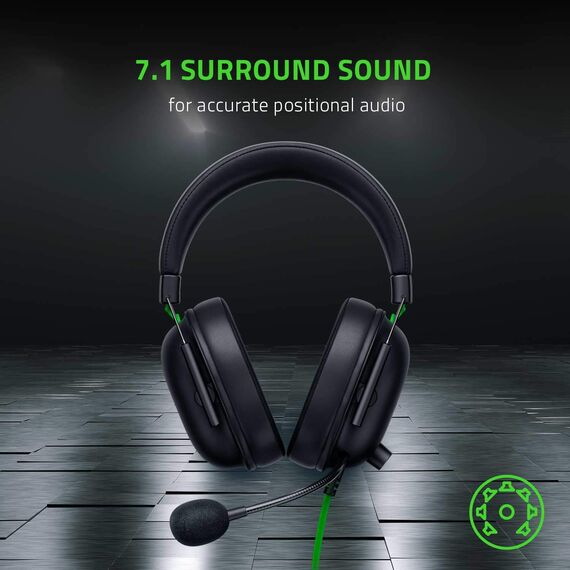 Razer BlackShark V2 X Gaming-Headset: 7.1 Surround Sound – 50 mm Treiber – Memory-Schaumstoff-Kissen – für PC, PS4, PS5, Switch, Xbox One, Xbox Series X|S, Mobile – 3,5 mm Klinkenstecker – Schwarz