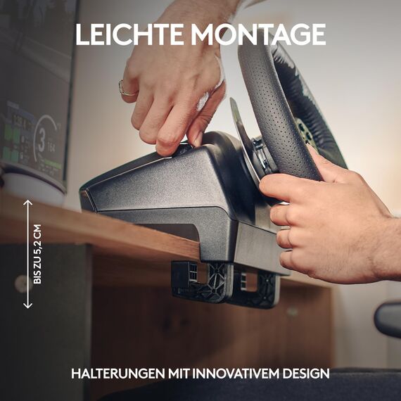 Logitech G920 Driving Force Gaming Rennlenkrad, Zweimotoriges Force Feedback, 900° Lenkbereich, Racing Leder-Lenkrad, Verstellbare Edelstahl Bodenpedale, für Xbox Series X|S, Xbox One, PC - Schwarz
