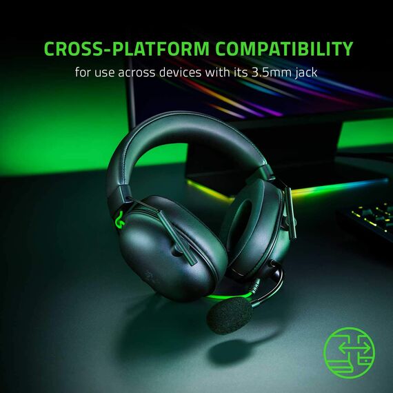 Razer BlackShark V2 X Gaming-Headset: 7.1 Surround Sound – 50 mm Treiber – Memory-Schaumstoff-Kissen – für PC, PS4, PS5, Switch, Xbox One, Xbox Series X|S, Mobile – 3,5 mm Klinkenstecker – Schwarz