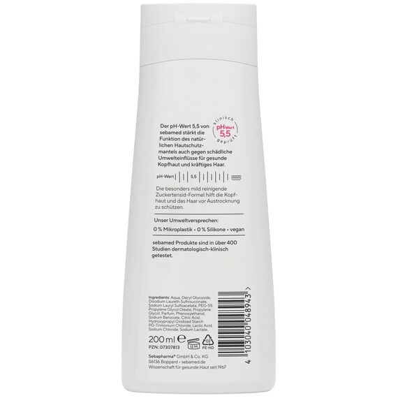 SEBAMED Every-Day Shampoo 200 ml, Haarshampoo für Damen und Herren, für die tägliche Haarwäsche, besonders mild durch Zuckertensidformel, mehr Fülle und Glanz, ohne Mikroplastik, MADE in Germany
