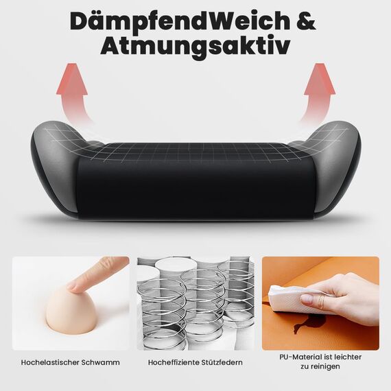 SUKIDA Gaming Stuhl, Ergonomischer Gaming-Stuhl mit Fußstütze, Racing Gaming Chair Kopfstütze Verstellbarer Computerstuhl Höhenverstellbar Lendenwirbelstütze für Homeoffice und Gaming Gray