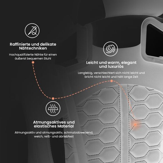 SUKIDA Gaming Stuhl, Ergonomischer Gaming-Stuhl mit Fußstütze, Racing Gaming Chair Kopfstütze Verstellbarer Computerstuhl Höhenverstellbar Lendenwirbelstütze für Homeoffice und Gaming Gray