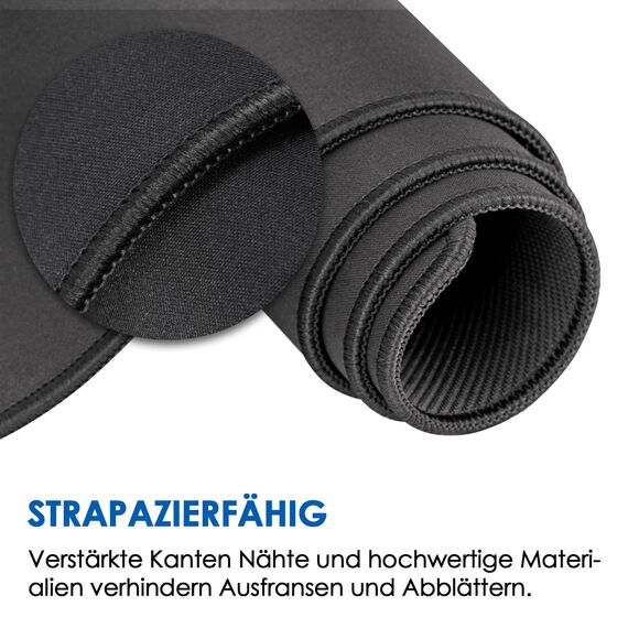 KTRIO Mauspad XXL Gaming Mauspad 800x400mm, XXL Mousepad,Mousepad Large Size verbessert Präzision und Geschwindigkeit Gummiunterseite,Schwarz