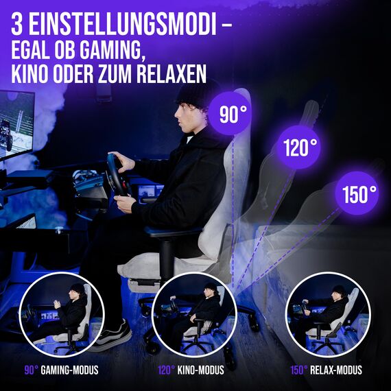 ELITESEATS Gaming Stuhl Ergonomisch [Atmungsaktiver Stoff, 4D Armlehnen] Gaming Chair [Leise, Kratzerfreie Rollen] Gamingstuhl Stoff mit Fußstütze Bürostuhl Gaming Sessel 150KG Belastbarkeit